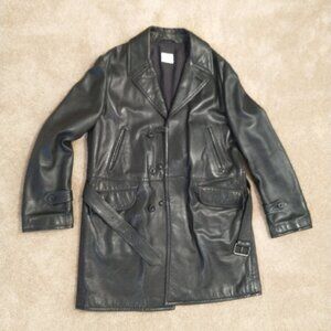 Giorgio Armani Collezioni Black Leather Coat